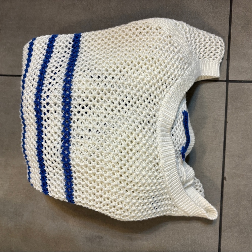 J. McLaughlin preppy Blue/White striped Women's Sweater size medium - Picture 6 of 6